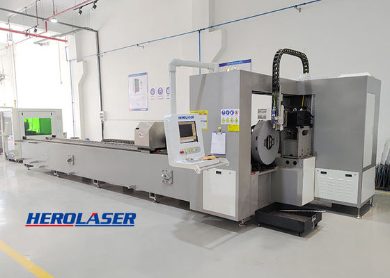 ISO9001 Hydraulic Automatic Metal Tube Laser Cutting Machine For Carbon Steel